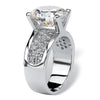 Women's Copper Geometric Zircon Gem Ring