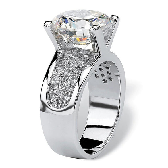 Women's Copper Geometric Zircon Gem Ring