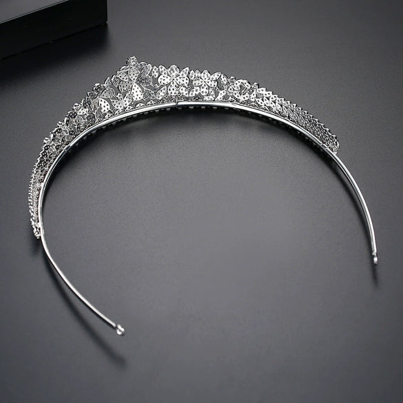Women's Copper Geometric Zircon Hair Hoop Crowninspired Bridal Headwear For Weddings And Beauty Pageants