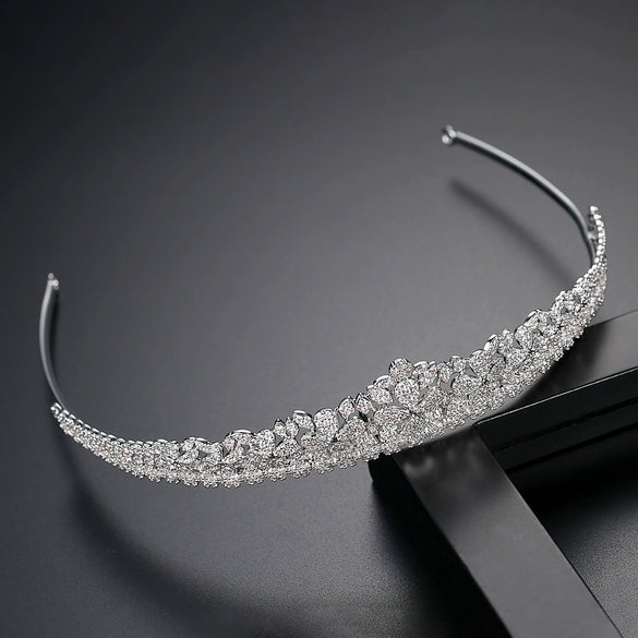 Women's Copper Geometric Zircon Hair Hoop Crowninspired Bridal Headwear For Weddings And Beauty Pageants