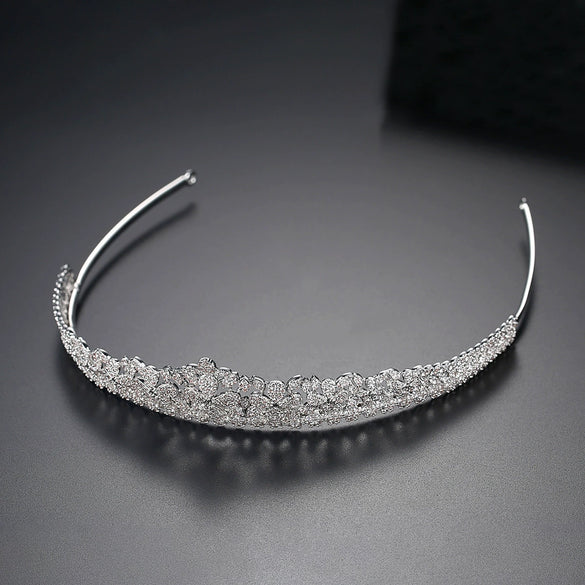 Women's Copper Geometric Zircon Hair Hoop Crowninspired Bridal Headwear For Weddings And Beauty Pageants