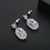 Women's Copper Geometric Zircon Inlaid Earrings With Electroplated Finish Fashion Jewelry For Bridal And Formal Wear Wholesale