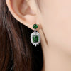 Women's Copper Geometric Zircon Inlaid Earrings With Electroplated Finish Fashion Jewelry For Bridal And Formal Wear Wholesale