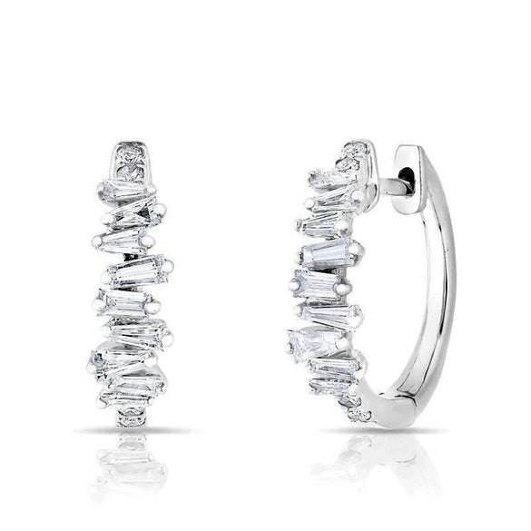 Women's Copper Geometric Zircon Inlaid Earrings