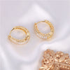 Women's Copper Geometric Zircon Inlaid Hip Hop Street Style Hollow Earrings