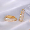 Women's Copper Geometric Zircon Inlaid Hip Hop Street Style Hollow Earrings