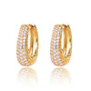 Women's Copper Geometric Zircon Inlaid Hip Hop Street Style Hollow Earrings