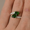 Women's Copper Geometric Zircon Inlaid Swing Arm Design Ring