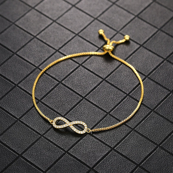 Women's Copper Geometric Zircon Microinlaid Elegant Bracelet