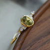 Women's Copper Geometric Zircon Ring Light Luxury Style