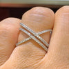 Women's Copper Geometric Zirconia Ring For Daily Fashion Matching