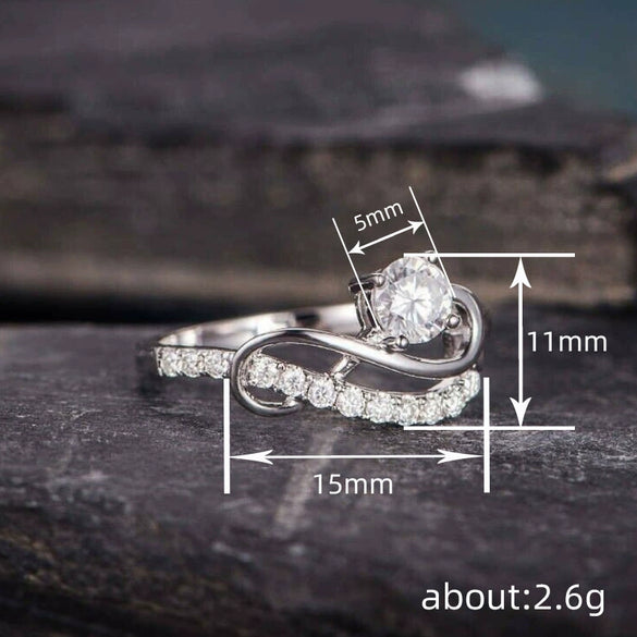 Women's Copper Geometric Zirconia Ring Luxury Style Jewelry