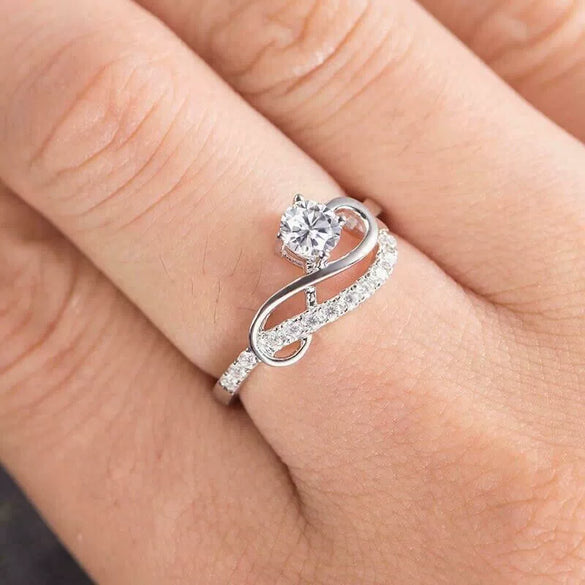 Women's Copper Geometric Zirconia Ring Luxury Style Jewelry