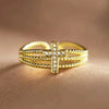 Women's Copper Geometric Zirconia Style Ring