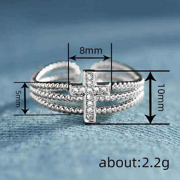 Women's Copper Geometric Zirconia Style Ring