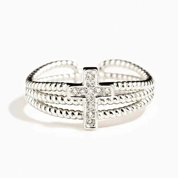 Women's Copper Geometric Zirconia Style Ring
