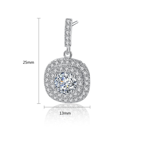 Women's Copper Geometry Earrings With Electroplated Finish And 3A Zircon Fashion Banquet Jewelry