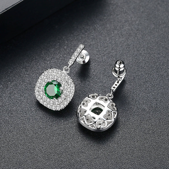 Women's Copper Geometry Earrings With Electroplated Finish And 3A Zircon Fashion Banquet Jewelry