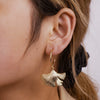 Women's Copper Ginkgo Leaf Hoop Pendant Earrings Electroplated Simple Style