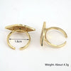 Women's Copper Gold Inlaid Micro Paved Zircon Eye Ring Geometric Ins Style Fashion Statement Ring