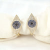Women's Copper Gold Inlaid Micro Paved Zircon Eye Ring Geometric Ins Style Fashion Statement Ring