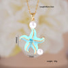Women's Copper Gold Plated Animal Zodiac Starfish Pendant Necklace With Mixed Gemstone Setting And O Word Chain