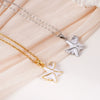 Women's Copper Gold Plated Animal Zodiac Starfish Pendant Necklace With Mixed Gemstone Setting And O Word Chain