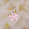 Women's Copper Gold Plated Animal Zodiac Starfish Pendant Necklace With Mixed Gemstone Setting And O Word Chain