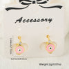 Women's Copper Gold Plated Geometric Evil Eye Earrings Jewelry