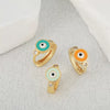 Women's Copper Gold Plated Geometric Evil Eye Earrings Jewelry