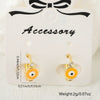 Women's Copper Gold Plated Geometric Evil Eye Earrings Jewelry