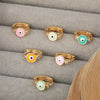 Women's Copper Gold Plated Geometric Evil Eye Earrings Jewelry