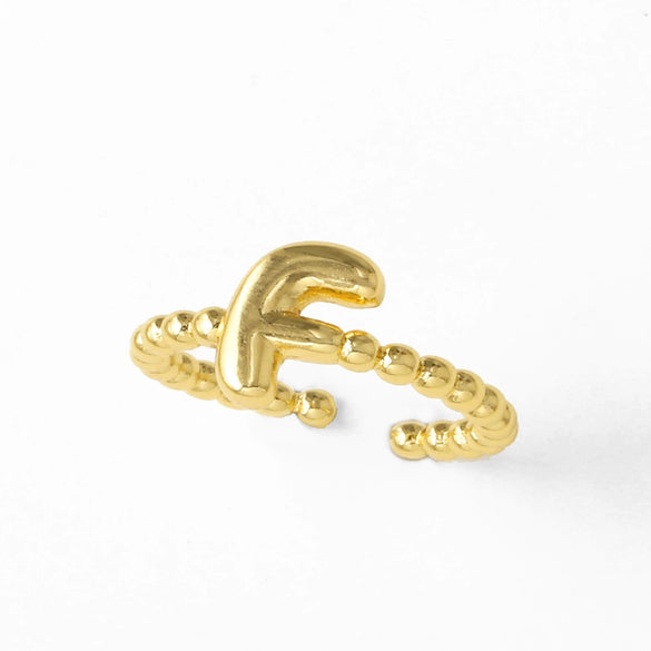 Women's Copper Gold Plated Geometric Letter Open Ring
