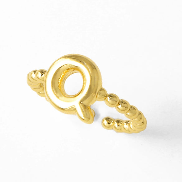 Women's Copper Gold Plated Geometric Letter Open Ring