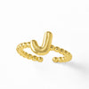 Women's Copper Gold Plated Geometric Letter Open Ring
