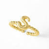Women's Copper Gold Plated Geometric Letter Open Ring