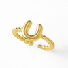 Women's Copper Gold Plated Geometric Letter Open Ring