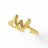 Women's Copper Gold Plated Geometric Letter Open Ring