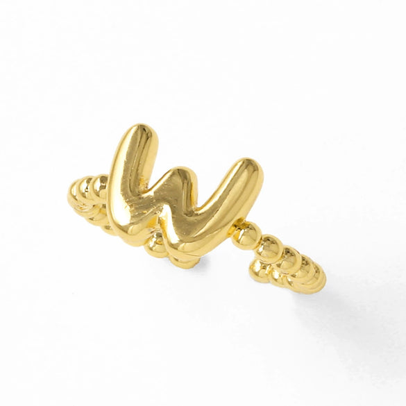 Women's Copper Gold Plated Geometric Letter Open Ring