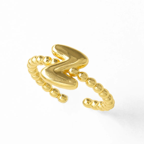 Women's Copper Gold Plated Geometric Letter Open Ring