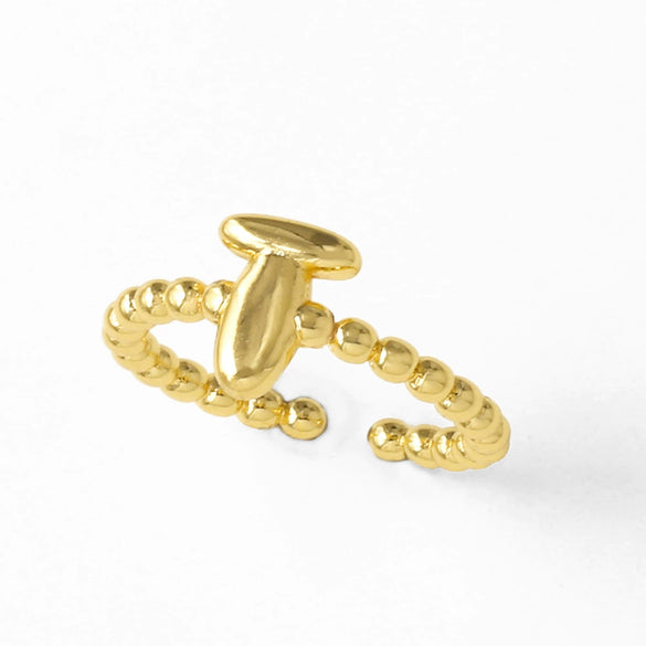 Women's Copper Gold Plated Geometric Letter Open Ring