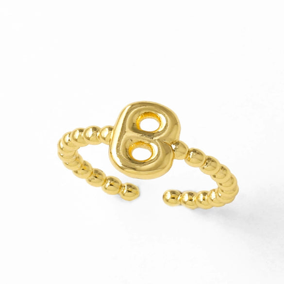 Women's Copper Gold Plated Geometric Letter Open Ring