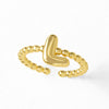 Women's Copper Gold Plated Geometric Letter Open Ring