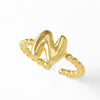 Women's Copper Gold Plated Geometric Letter Open Ring