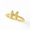Women's Copper Gold Plated Geometric Letter Open Ring