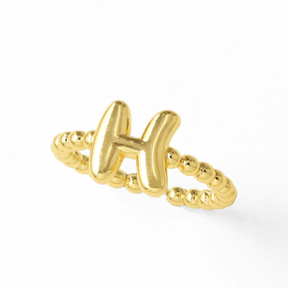 Women's Copper Gold Plated Geometric Letter Open Ring