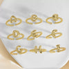 Women's Copper Gold Plated Geometric Letter Open Ring