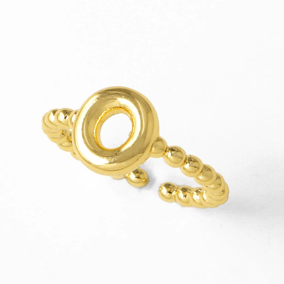 Women's Copper Gold Plated Geometric Letter Open Ring