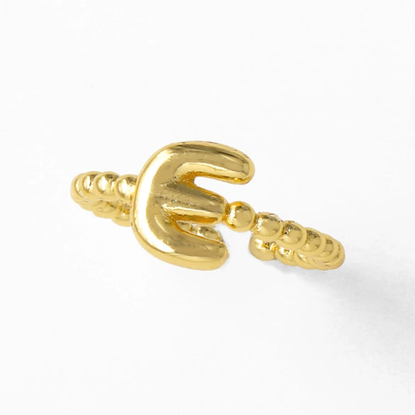 Women's Copper Gold Plated Geometric Letter Open Ring