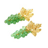 Women's Copper Gold Plated Grape Fruit Pendant Earrings With Playful Food Inspired Design